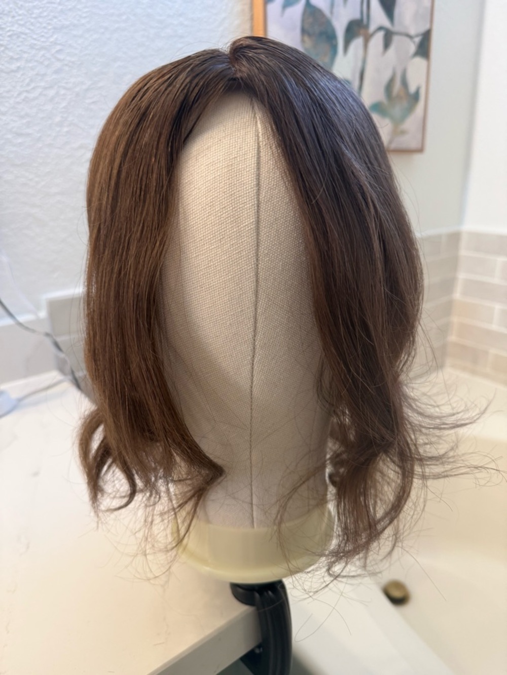 Babe’s Wigs Human Hair Topper in Natural Brown ~14”